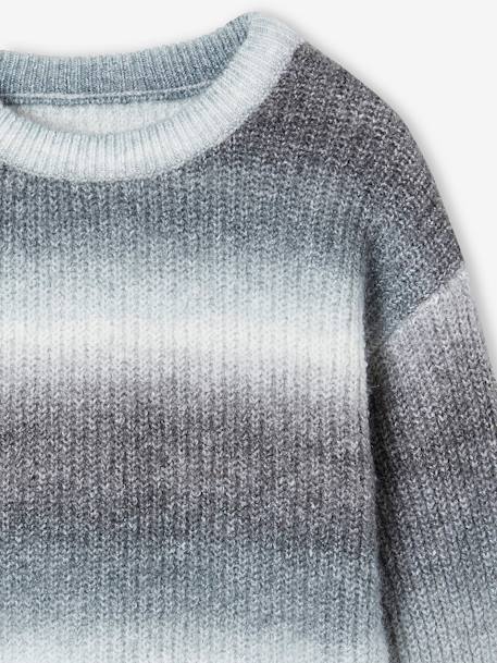 Jungen Pullover mit Farbverlauf grau meliert 