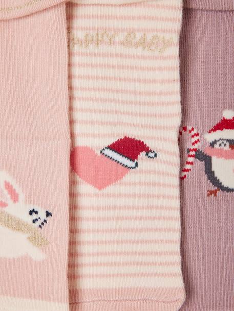 Mädchen Baby Weihnachts-Geschenkset Socken Oeko-Tex altrosa 
