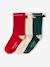 Coffret de Noël Girly Socks lot de 3 paires de chaussettes à noeud fille rouge 