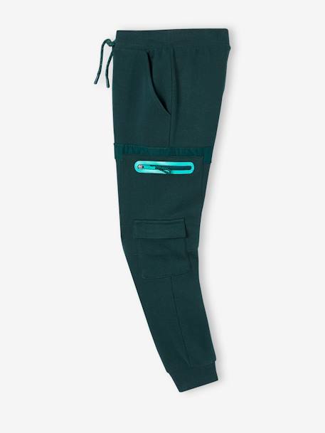 Pantalon jogging multipoches garçon vert sapin 