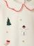 Baby Samt-Strampler mit Weihnachts-Stickereien, Oeko-Tex ecru 