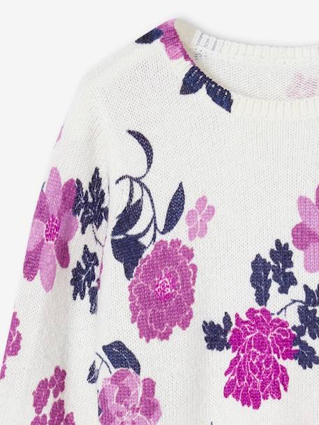 Mädchen Pullover mit Blumen rosa imprimé 