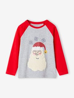 Junge-T-Shirt, Poloshirt, Unterziehpulli-Jungen Shirt mit Weihnachtsmann
