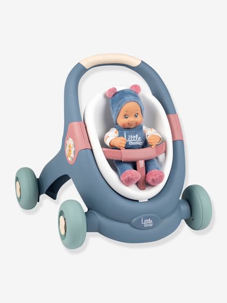 3-in-1 Baby Lauflern-/Puppenkinderwagen mit Puppe SMOBY mehrfarbig 