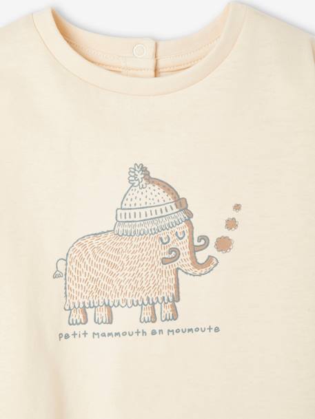 T-shirt mammouth bébé manches longues écru 