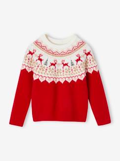Mädchen-Pullover, Strickjacke, Sweatshirt-Mädchen Weihnachtspullover, Jacquardstrick