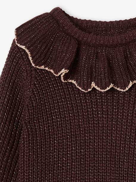 Mädchen Pullover mit Kragen pflaume 