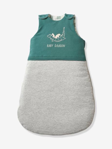 Baby Schlafsack mit abnehmbaren Ärmeln DRACHE Oeko-Tex grau meliert 