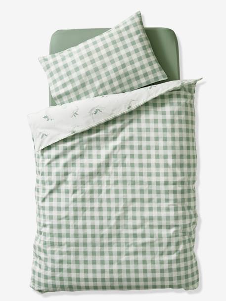 Baby Bettbezug ohne Kissenbezug DRACHE Oeko-Tex weiss bedruckt 
