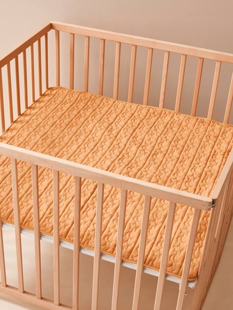 Baby Decke ,,Schäfchen' mit Teddyfleece honigfarben+wollweiß 