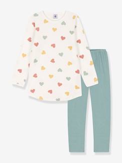 Mädchen-Pyjama, Overall-Mädchen Samt-Nachthemd & Leggings PETIT BATEAU