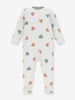 Pyjama bébé coeurs multicolores en velours PETIT BATEAU