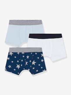 Junge-Unterwäsche-3er-Pack Jungen Boxershorts mit Sternen PETIT BATEAU