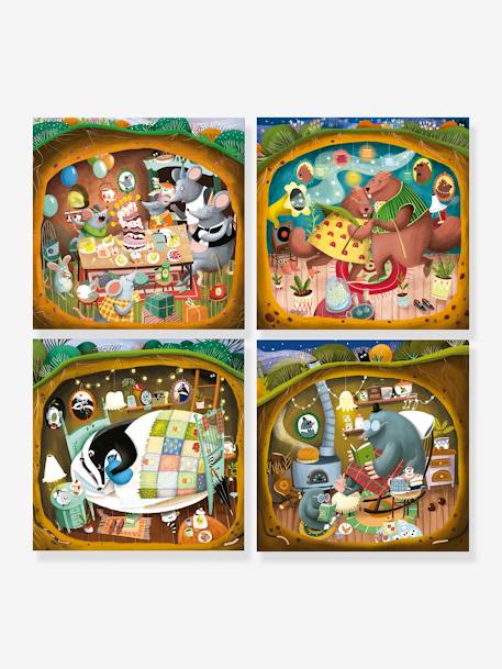 4 Kinder Lernpuzzles Geschichten aus dem Wald EDUCA, 12-25 Teile blau 