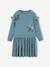 Festliches Mädchen 2-in-1-Kleid: Pailletten und Plisseerock aus Samt graublau+zartrosa 