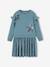 Festliches Mädchen 2-in-1-Kleid: Pailletten und Plisseerock aus Samt graublau+zartrosa 