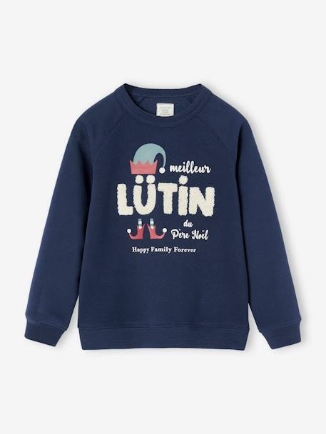 Sweat de Noël enfant collection capsule 'Happy Family Forever' marine 