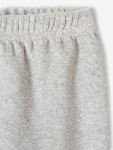 Weihnachtlicher Baby Samt-Schlafanzug Oeko-Tex grau meliert 