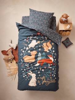 Linge de maison et décoration-Linge de lit enfant-Fourre de duvet-Parure fourre de duvet + taie d'oreiller enfant avec coton recyclé BROCÉLIANDE
