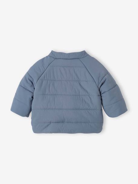 Baby Winterjacke mit abnehmbarer Kapuze, Recycling-Polyester graublau 