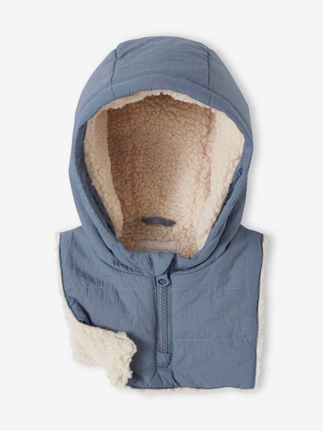 Baby Winterjacke mit abnehmbarer Kapuze, Recycling-Polyester graublau 