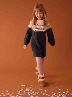 Robe jacquard en tricot fille