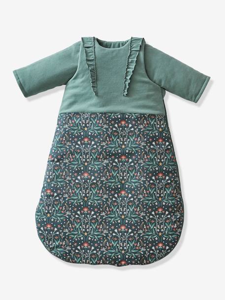 Baby Schlafsack MAGIC FOREST, abnehmbare Ärmel Oeko-Tex grün imprimé 