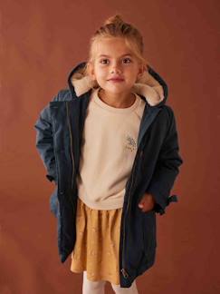 Fille-Manteau, veste-Parka à capuche chic effet peau de pêche fille
