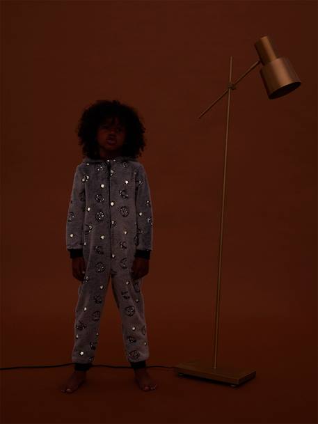 Combi-pyjama espace phosphorescent garçon marine 