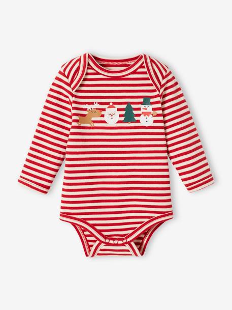 Lot de 2 bodies de Noël bébé rouge 