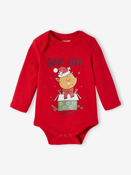 2er-Pack Baby Weihnachts-Bodys Oeko-Tex rot 