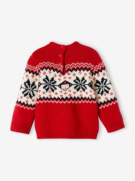 Baby Weihnachts-Pullover Capsule Collection FAMILIE Oeko-Tex rot+tannengrün 