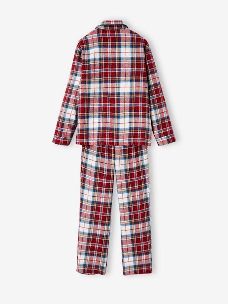Pyjama enfant en flanelle collection capsule 'Happy Family' carreaux rouge 
