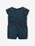 Combishort bébé en velours lisse vert émeraude 
