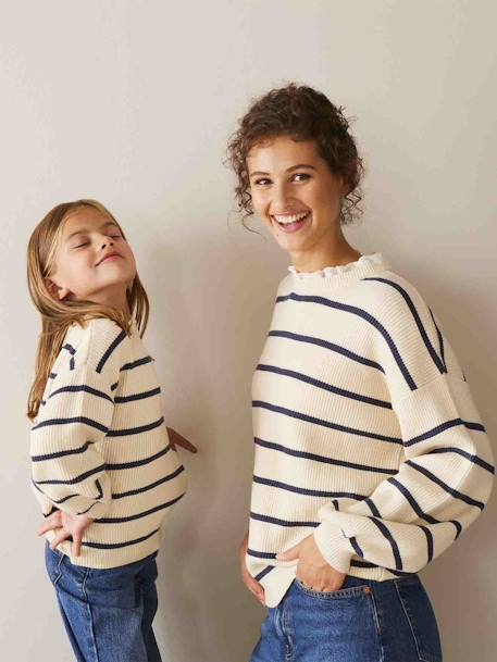 Ringelpullover für Mamas, Capsule Collection „Mama, Tochter & Baby“ ecru 