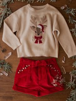 Geschenksets zu Weihnachten-Mädchen-Pullover, Strickjacke, Sweatshirt-Mädchen Geschenk-Set: Weihnachtspullover & 2 Haargummis