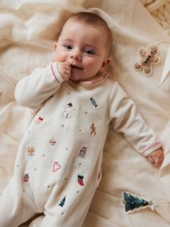 Pyjama de Noël brodé bébé en velours