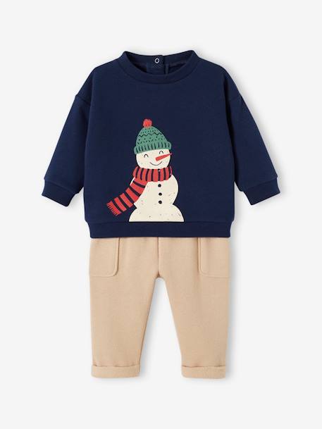 Baby Weihnachts-Geschenkset: Sweatshirt & Baggyhose marine 