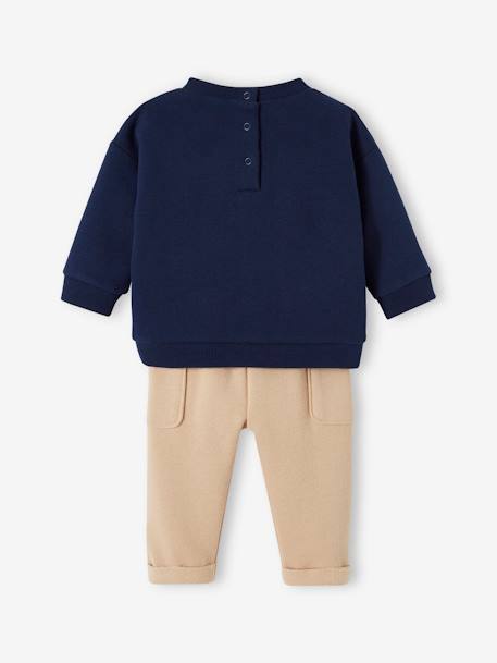 Ensemble de Noël bébé : sweat + pantalon et son coffret marine 