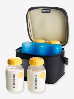 Puériculture-Allaitement-Accessoires allaitement-Cooler Bag - Compartiment et bloc réfrigérant + 4 biberons MEDELA