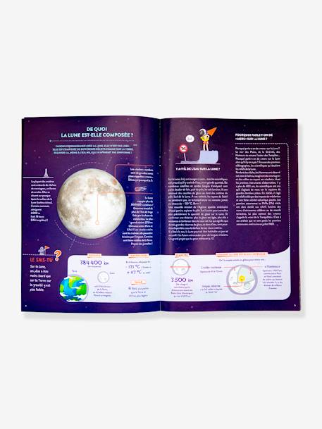 Kit ludo-éducatif 2 en 1 - La Lune - Fabrique une Lune en 3D ! - PANDACRAFT bleu 