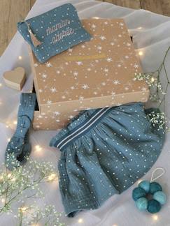 Coffret de Noël bébé "Adoré" : jupe, bandeau et pochette brodée
