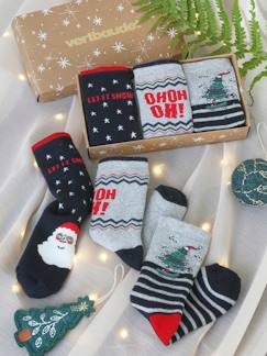 Geschenksets zu Weihnachten-Junge-Unterwäsche-3er-Set Weihnachtssocken für Jungen im Geschenkkarton