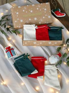 Geschenksets zu Weihnachten-Mädchen-Unterwäsche-Geschenk-Set mit 3 Paar Girly-Weihnachtssocken