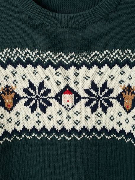 Pull jacquard de Noël adulte collection capsule famille rouge+vert sapin 