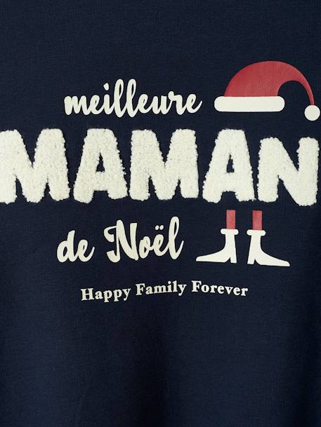 Sweat de Noël femme collection capsule 'Happy Family Forever' marine 