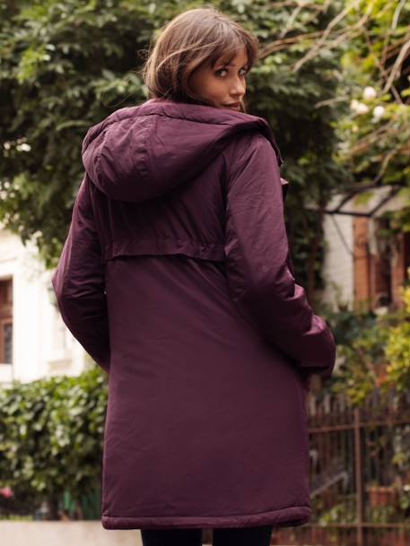 Manteau de grossesse et de portage Maxime ENVIE DE FRAISE aubergine 
