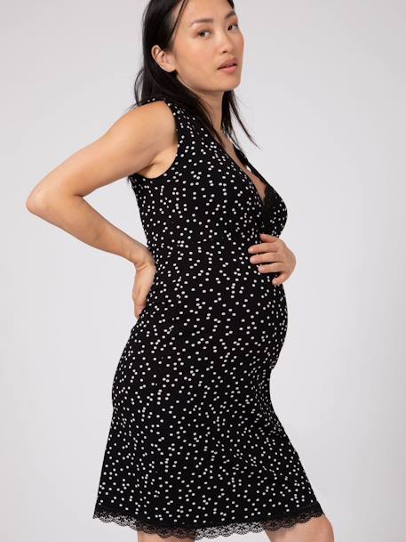 Nachthemd für Schwangerschaft & Stillzeit SEGUOLENE ENVIE DE FRAISE grau 