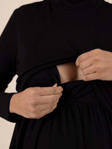 Robe pull grossesse en maille fine Fanette Ls ENVIE DE FRAISE noir 