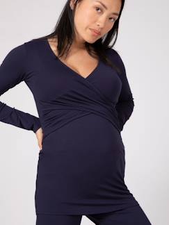 Vêtements de grossesse-Collection allaitement-Pyjama grossesse Flore Ls ENVIE DE FRAISE